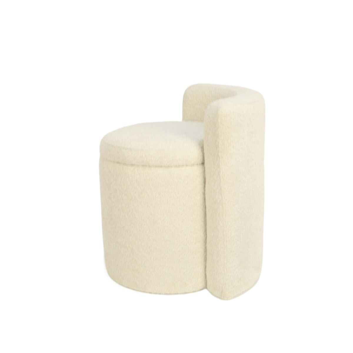 Soft Wool Woven Metal Base Round Storage Ottoman with Metal Frame Foot Rest Stool for Living Room Kids Room