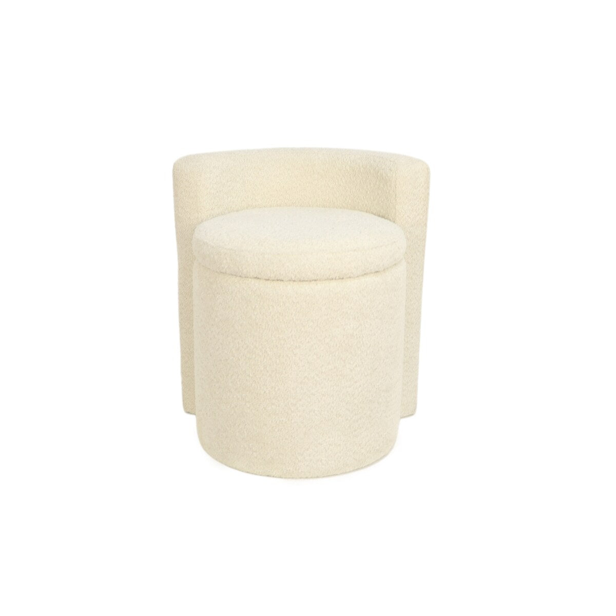 Soft Wool Woven Metal Base Round Storage Ottoman with Metal Frame Foot Rest Stool for Living Room Kids Room
