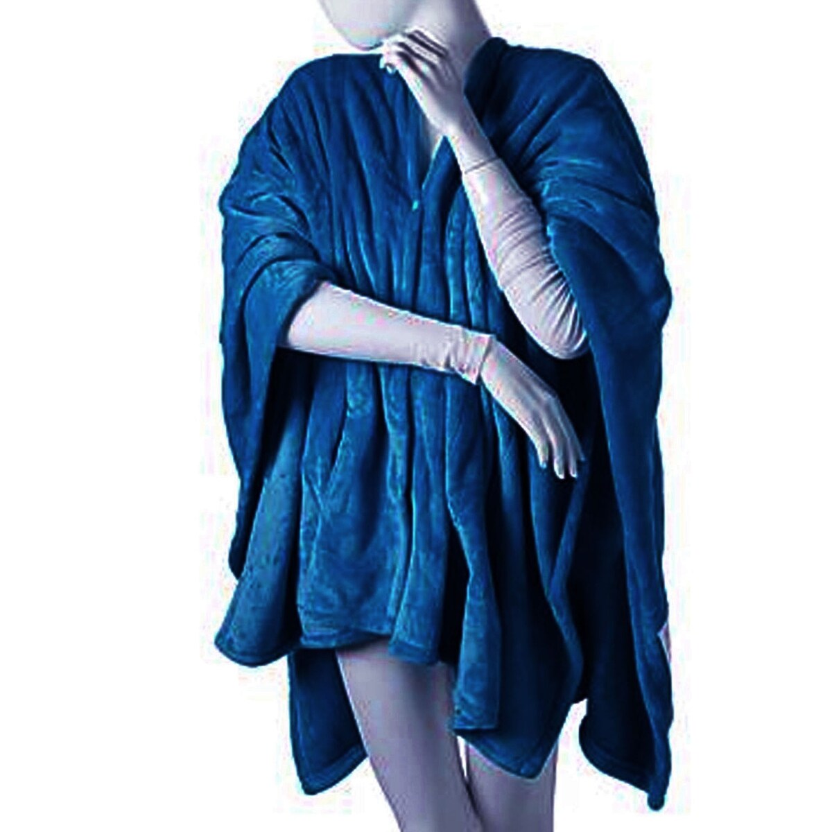Soft and Cozy Electric Heated Plush Sherpa Hooded Angel Wrap Blanket N
