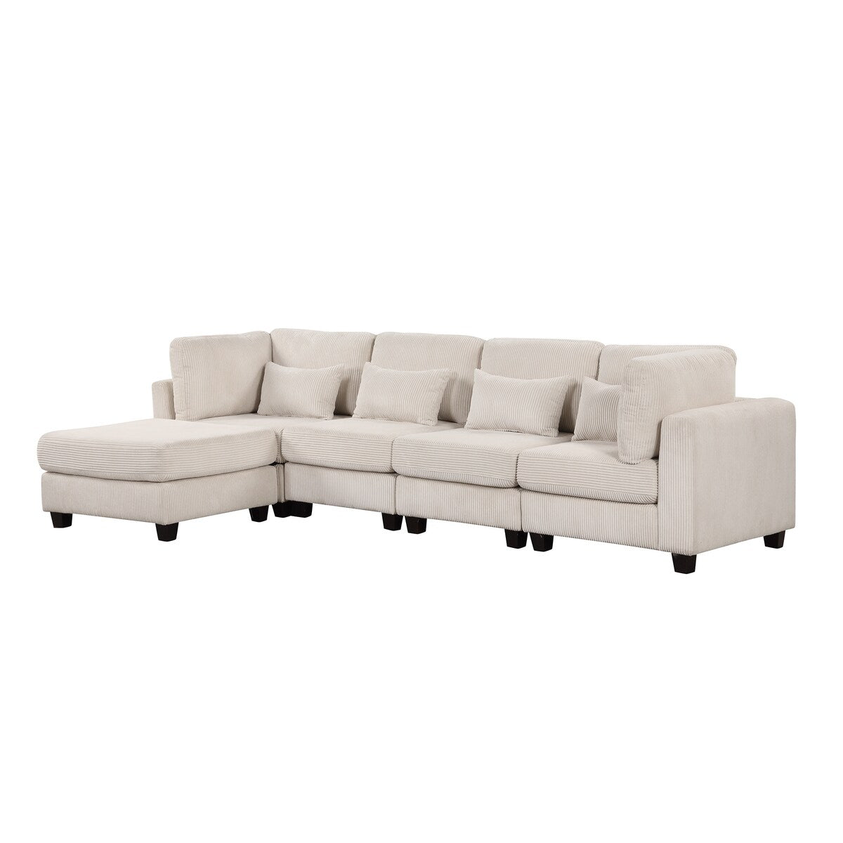 Soft and Elegant Oversized Modular Sectional Sofa 5 Pieces L shaped Sofa