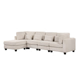 Soft and Elegant Oversized Modular Sectional Sofa 5 Pieces L shaped Sofa