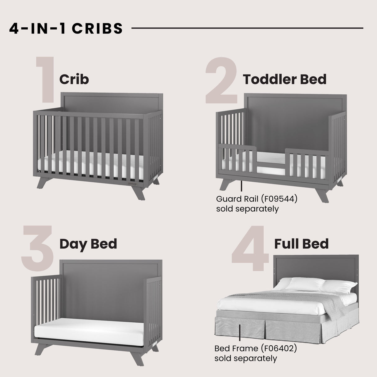 Soho 4-in-1 Flat Top Convertible Crib
