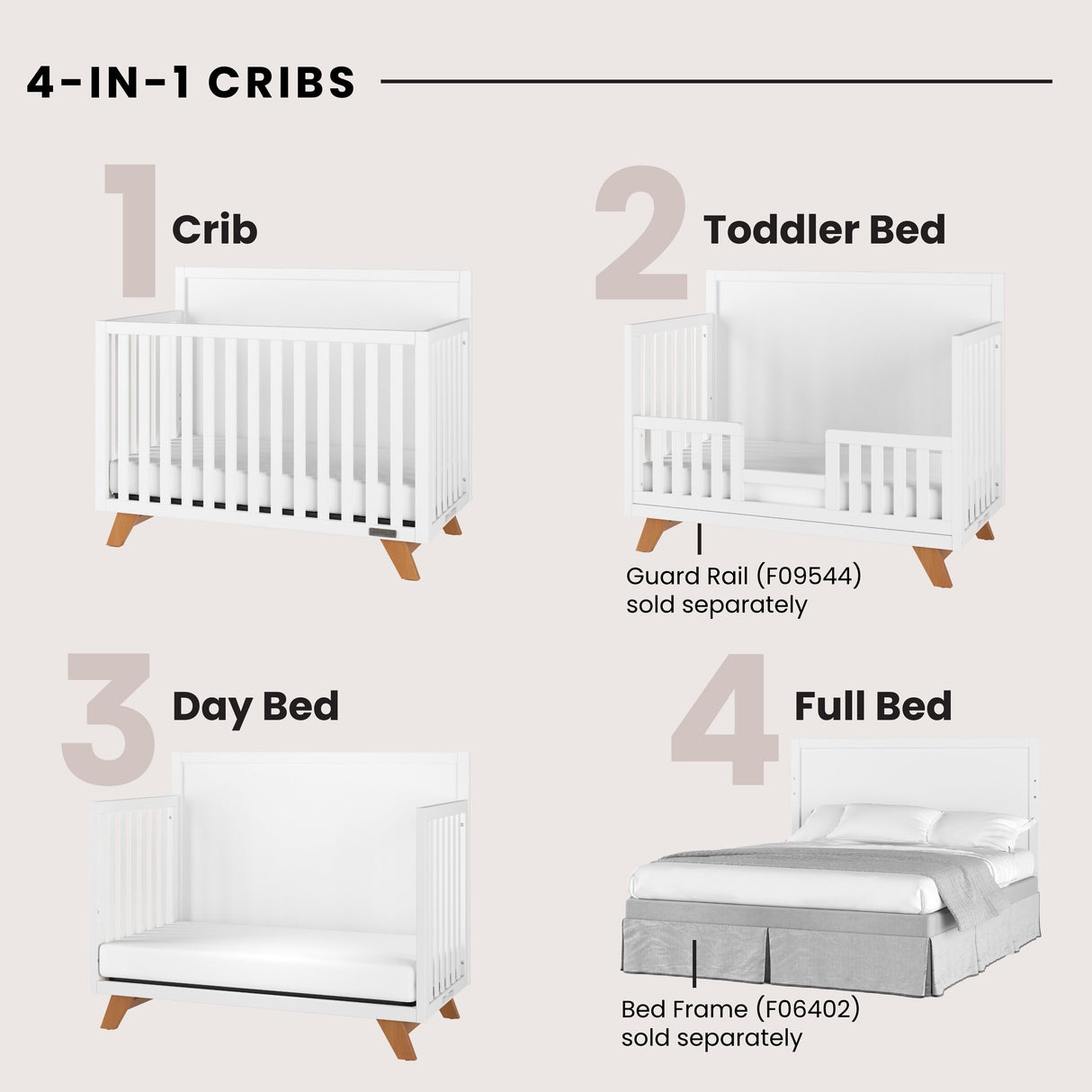 Soho 4-in-1 Flat Top Convertible Crib