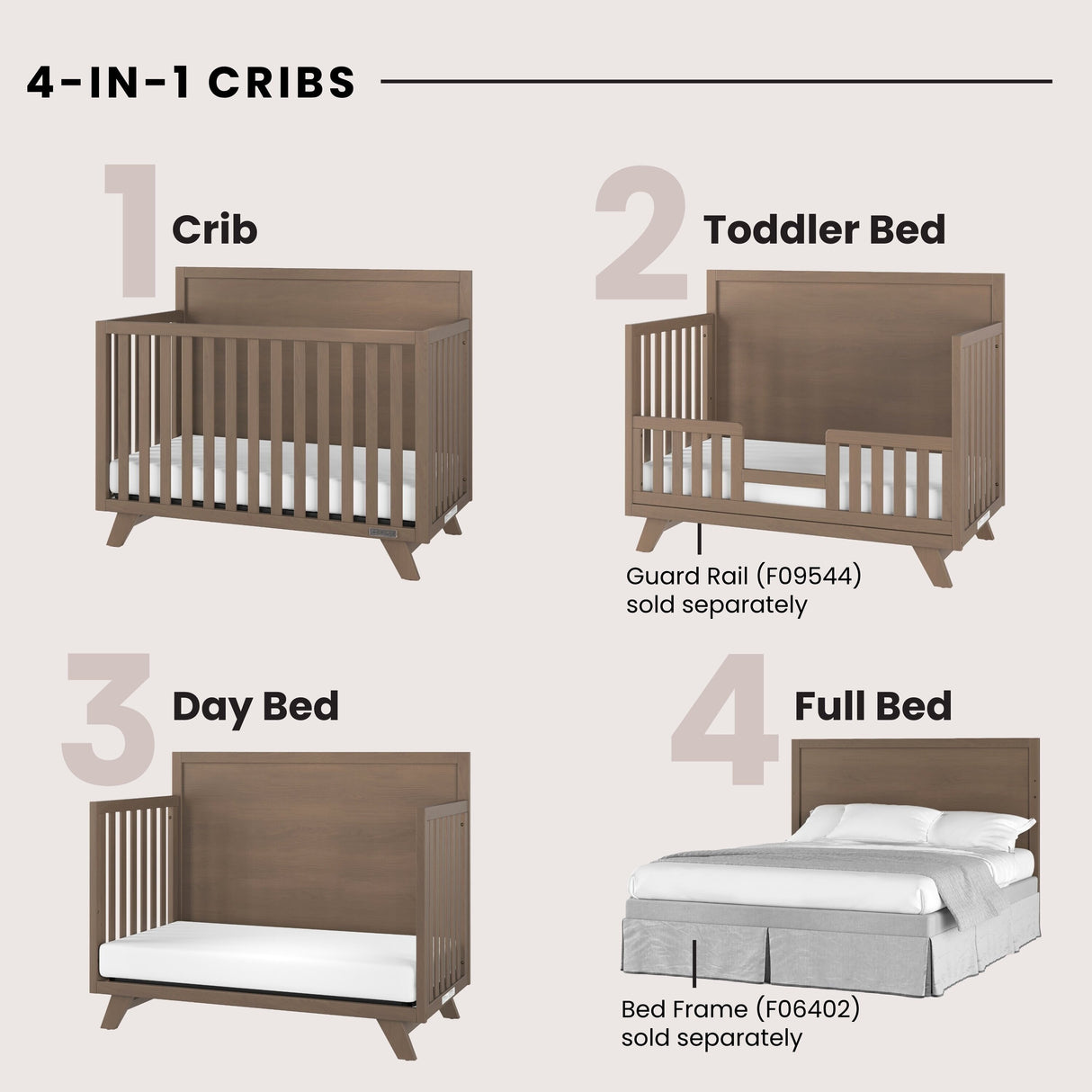 Soho 4-in-1 Flat Top Convertible Crib