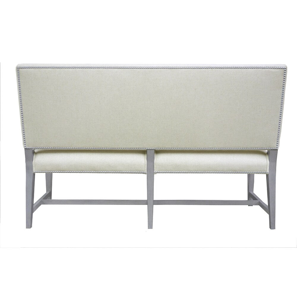 Soho Grey/Off-white Finish Wood Fabric Linen Banquette Bench