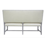 Soho Grey/Off-white Finish Wood Fabric Linen Banquette Bench