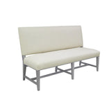 Soho Grey/Off-white Finish Wood Fabric Linen Banquette Bench
