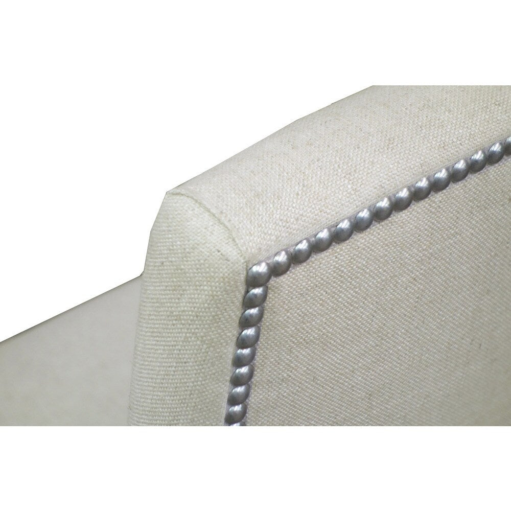 Soho Grey/Off-white Finish Wood Fabric Linen Banquette Bench