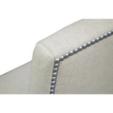 Soho Grey/Off-white Finish Wood Fabric Linen Banquette Bench