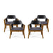 Soho Outdoor Cushioned Acacia Wood Club Chair (Set of 4) by Christopher Knight Home