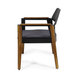 Soho Outdoor Cushioned Acacia Wood Club Chair (Set of 4) by Christopher Knight Home