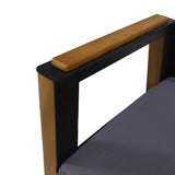 Soho Outdoor Cushioned Acacia Wood Club Chair (Set of 4) by Christopher Knight Home