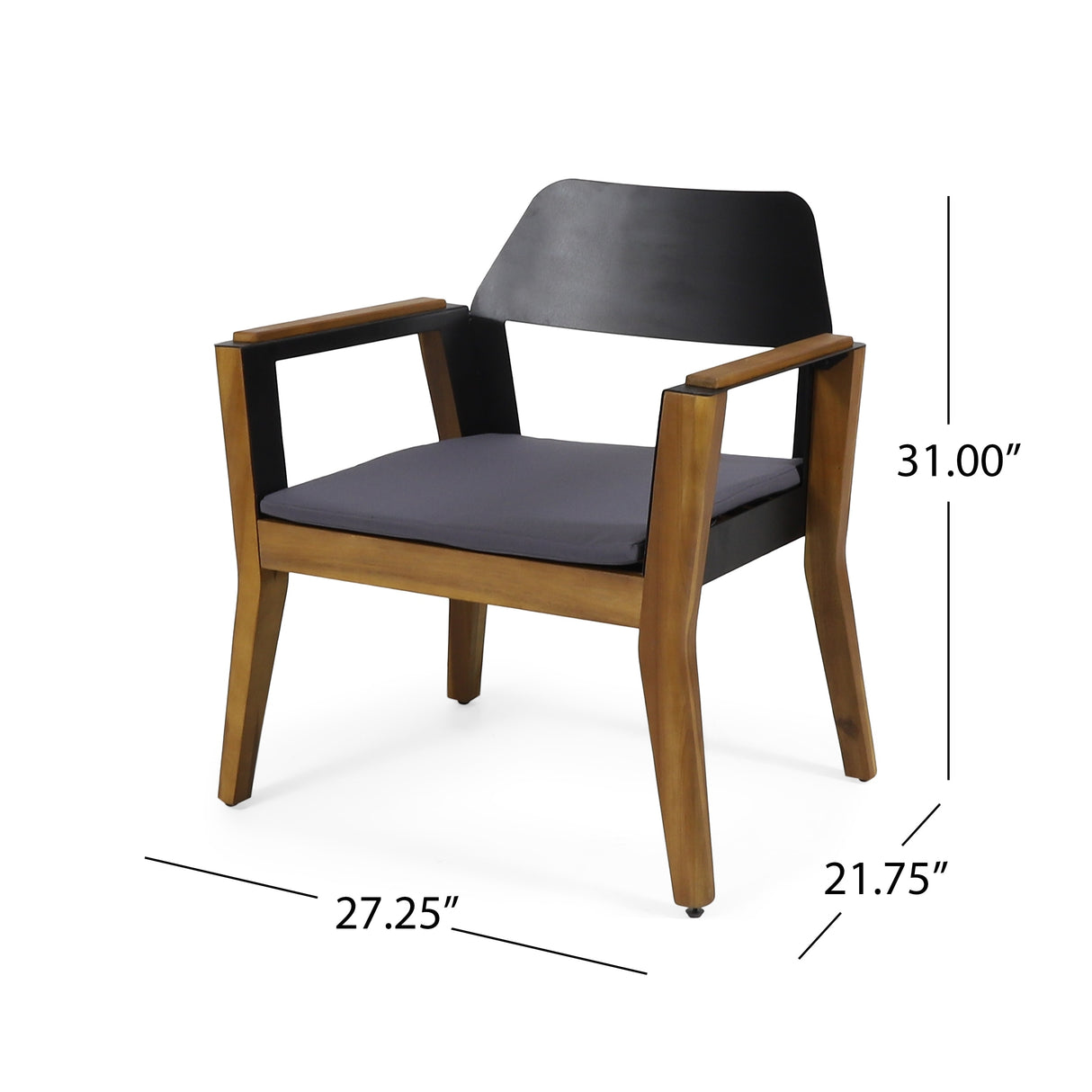 Soho Outdoor Cushioned Acacia Wood Club Chair (Set of 4) by Christopher Knight Home