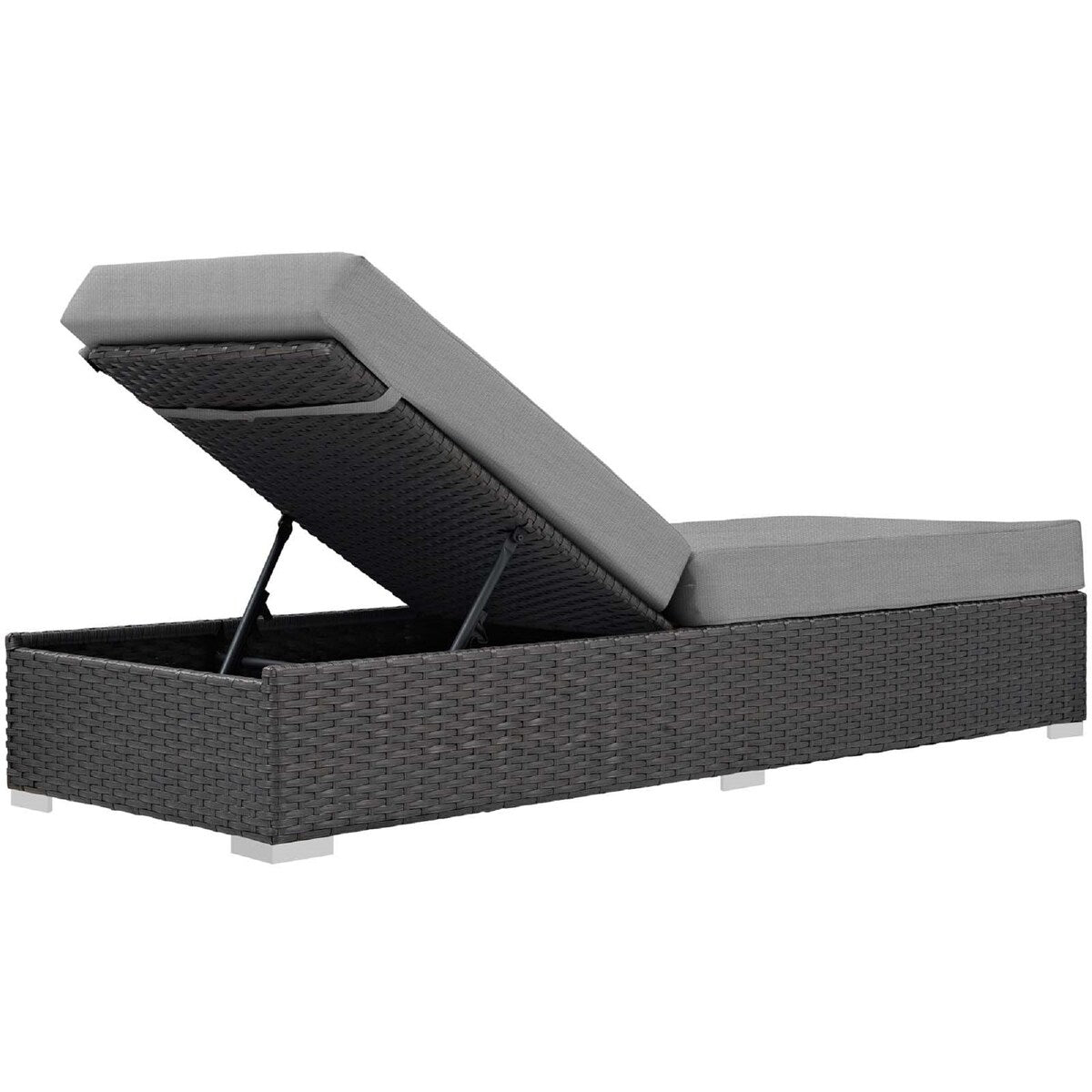 Sojourn Wicker Rattan Outdoor Patio Sunbrella Fabric Chaise Lounge