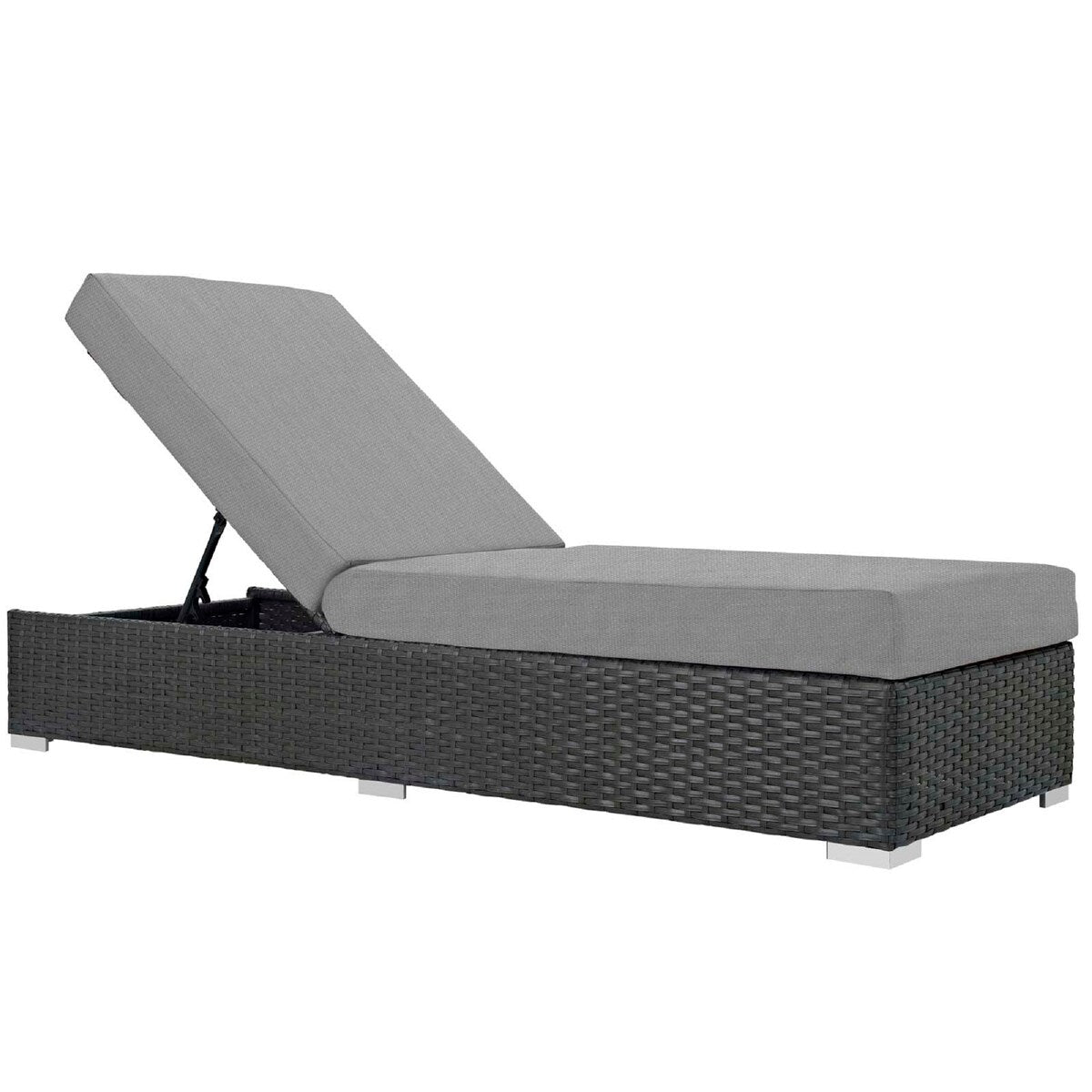 Sojourn Wicker Rattan Outdoor Patio Sunbrella Fabric Chaise Lounge