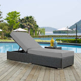 Sojourn Wicker Rattan Outdoor Patio Sunbrella Fabric Chaise Lounge