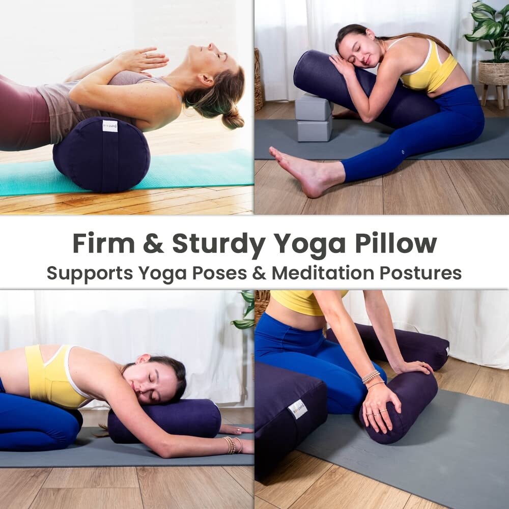 Sol Living Cylindrical Cotton Yoga Bolster