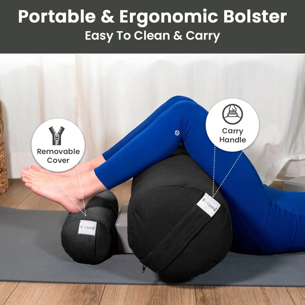 Sol Living Cylindrical Cotton Yoga Bolster