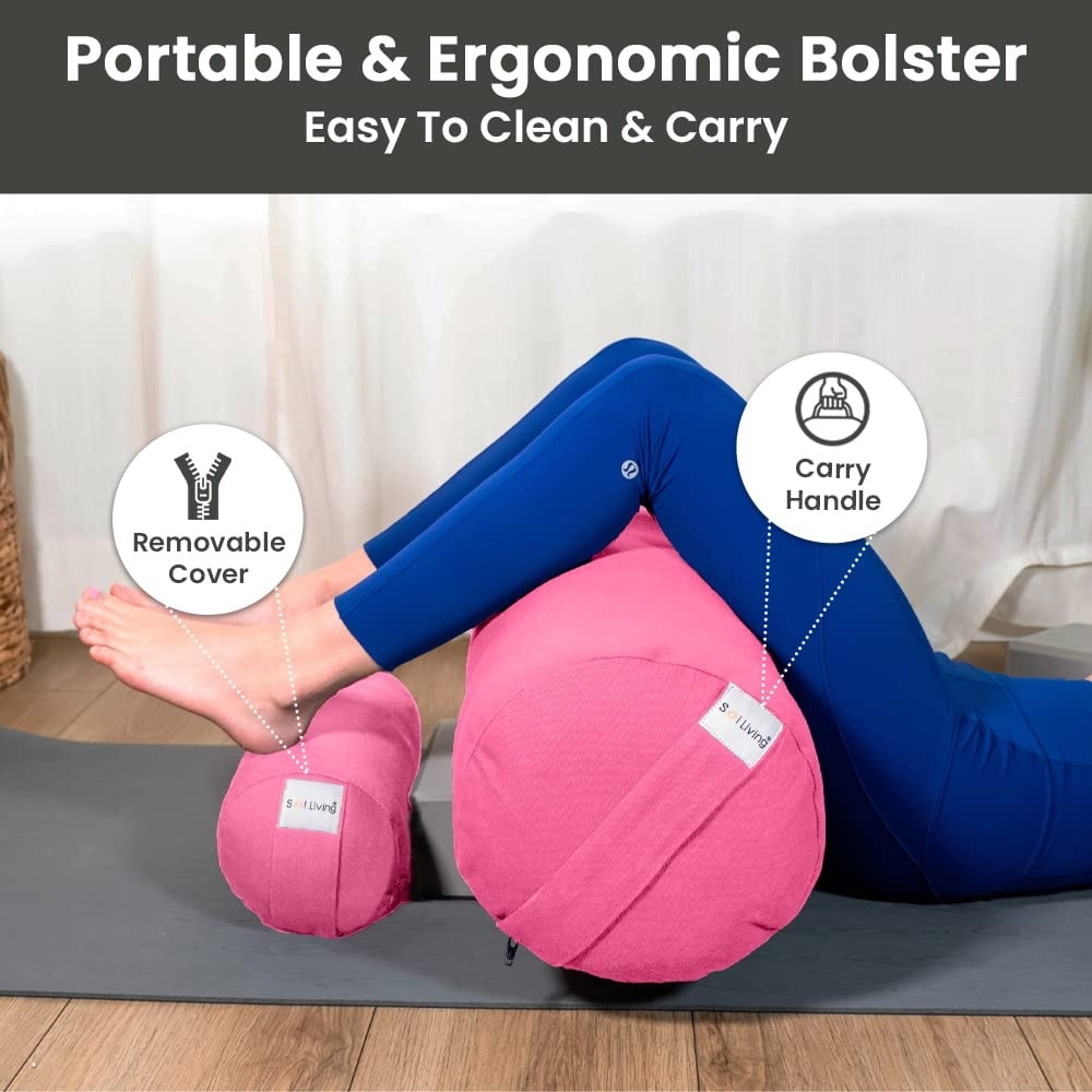 Sol Living Cylindrical Cotton Yoga Bolster