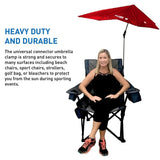 SolPro Clamp-On Shade Umbrella - 4 Way Clamp Umbrella with 360 Degree Swivel and Push Button Hinge.  Great for Beach Chairs