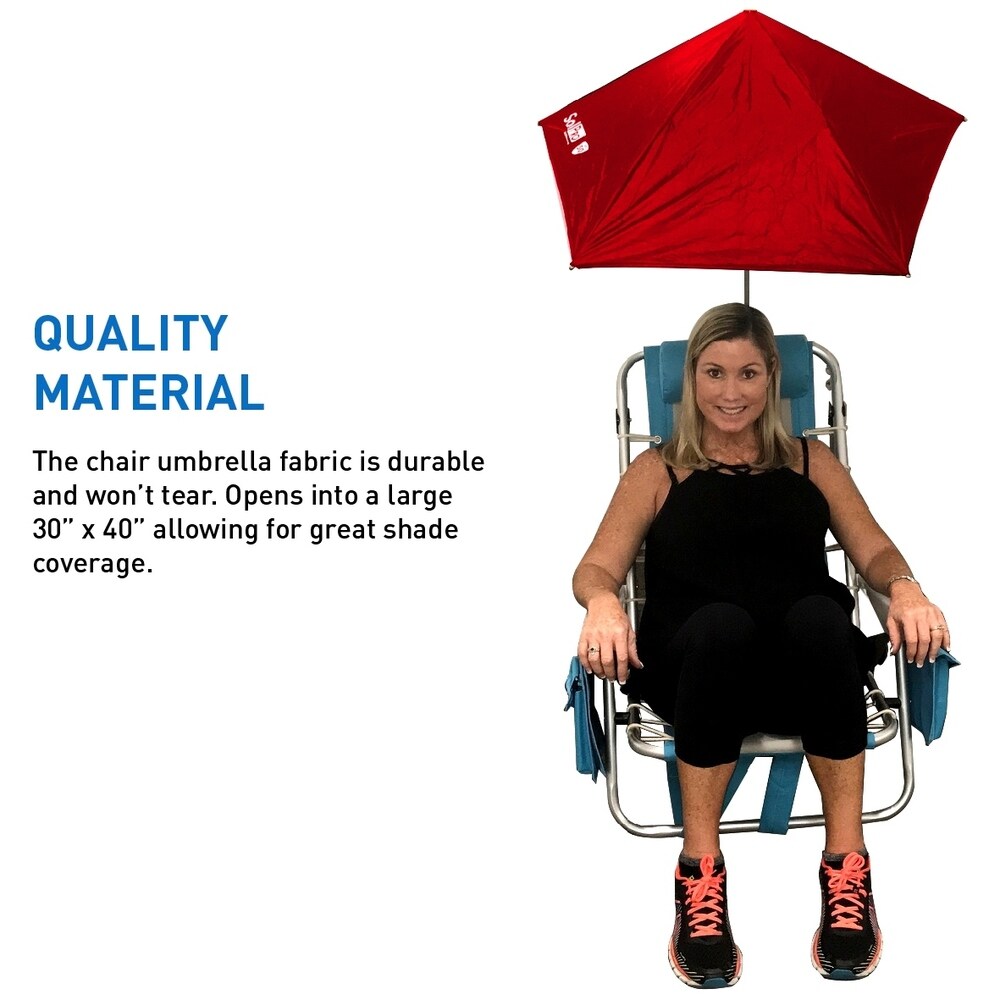 SolPro Clamp-On Shade Umbrella - 4 Way Clamp Umbrella with 360 Degree Swivel and Push Button Hinge.  Great for Beach Chairs