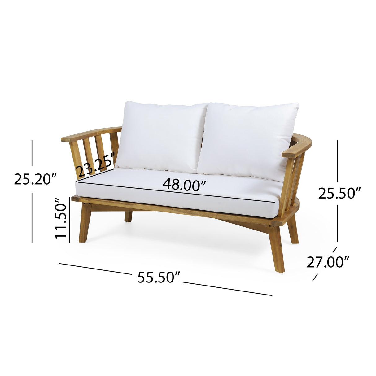 MacArthur Acacia Wood Loveseat by Christopher Knight Home