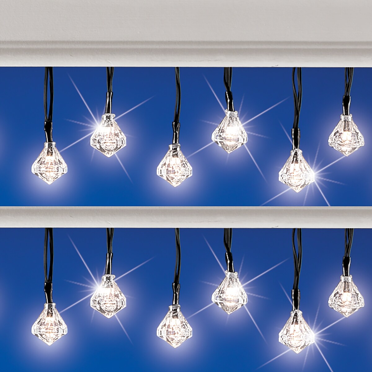 Solar Diamond Outdoor String Lights, 20ct. - 6.380 x 4.630 x 2.500