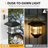 Solar Lantern Outdoor Hanging Solar Lights,Waterproof, Anti-Rust Solar Lights with Hooks, 4 Pack
