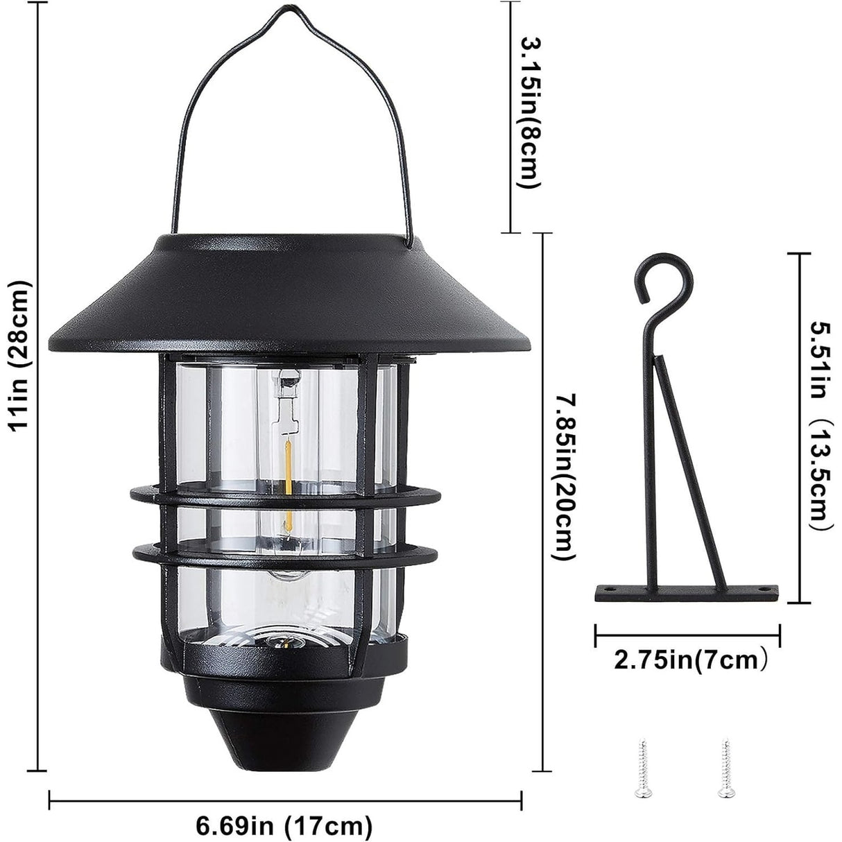 Solar Lantern Outdoor Lights, Hanging Wireless Waterproof,2 Pack
