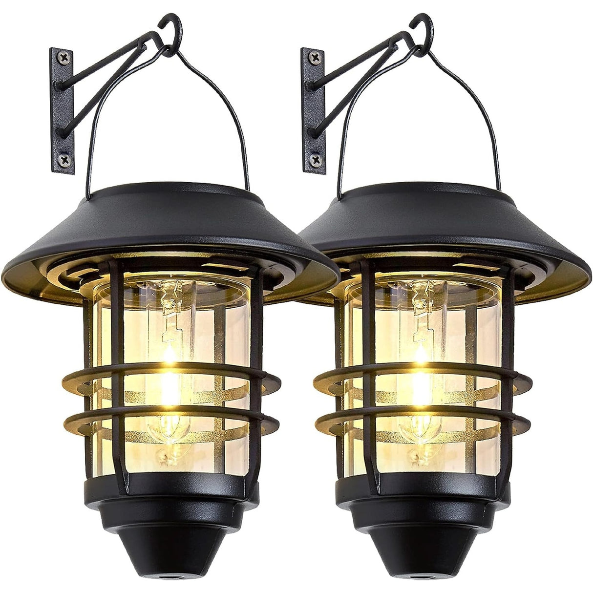 Solar Lantern Outdoor Lights, Hanging Wireless Waterproof,2 Pack