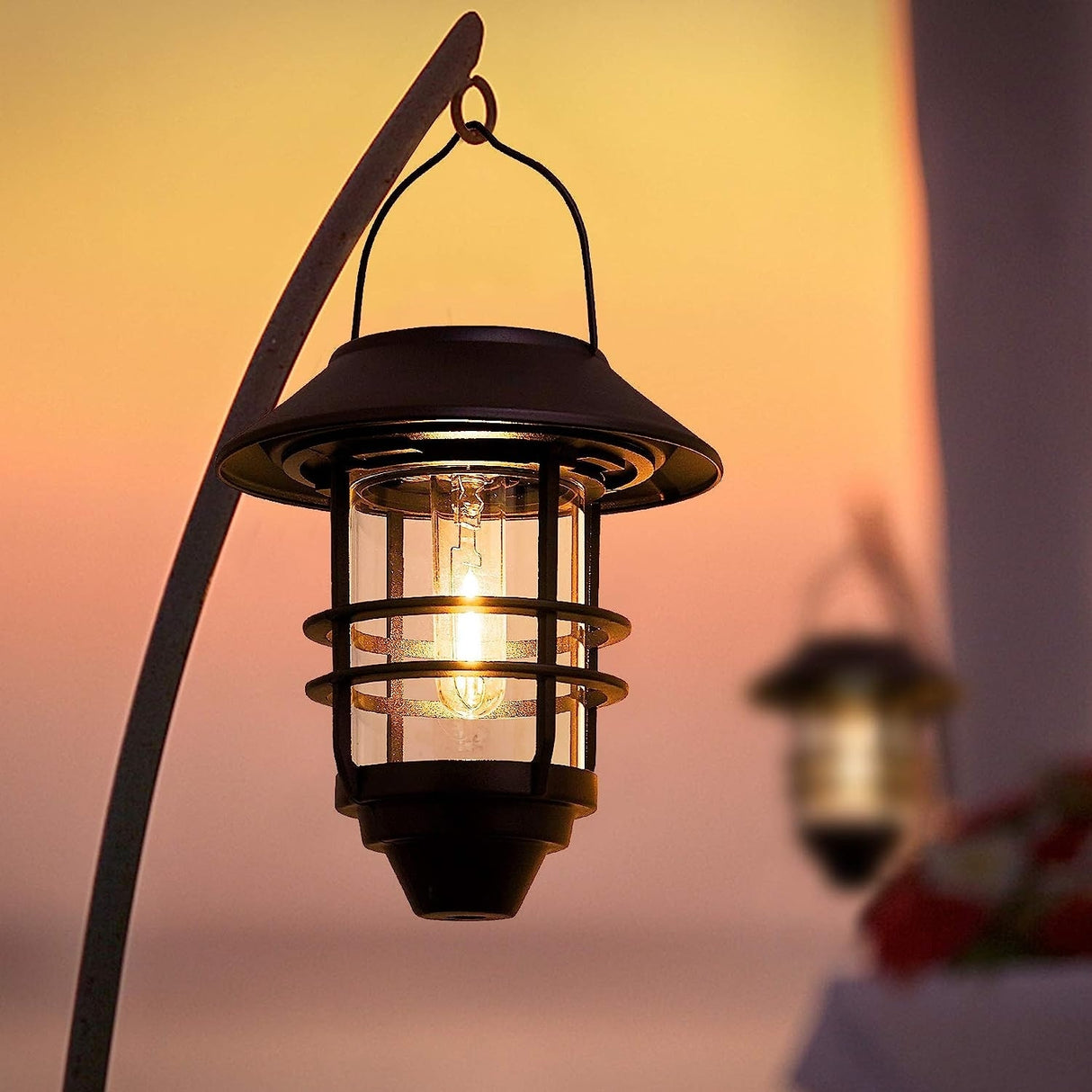 Solar Lantern Outdoor Lights, Hanging Wireless Waterproof,2 Pack