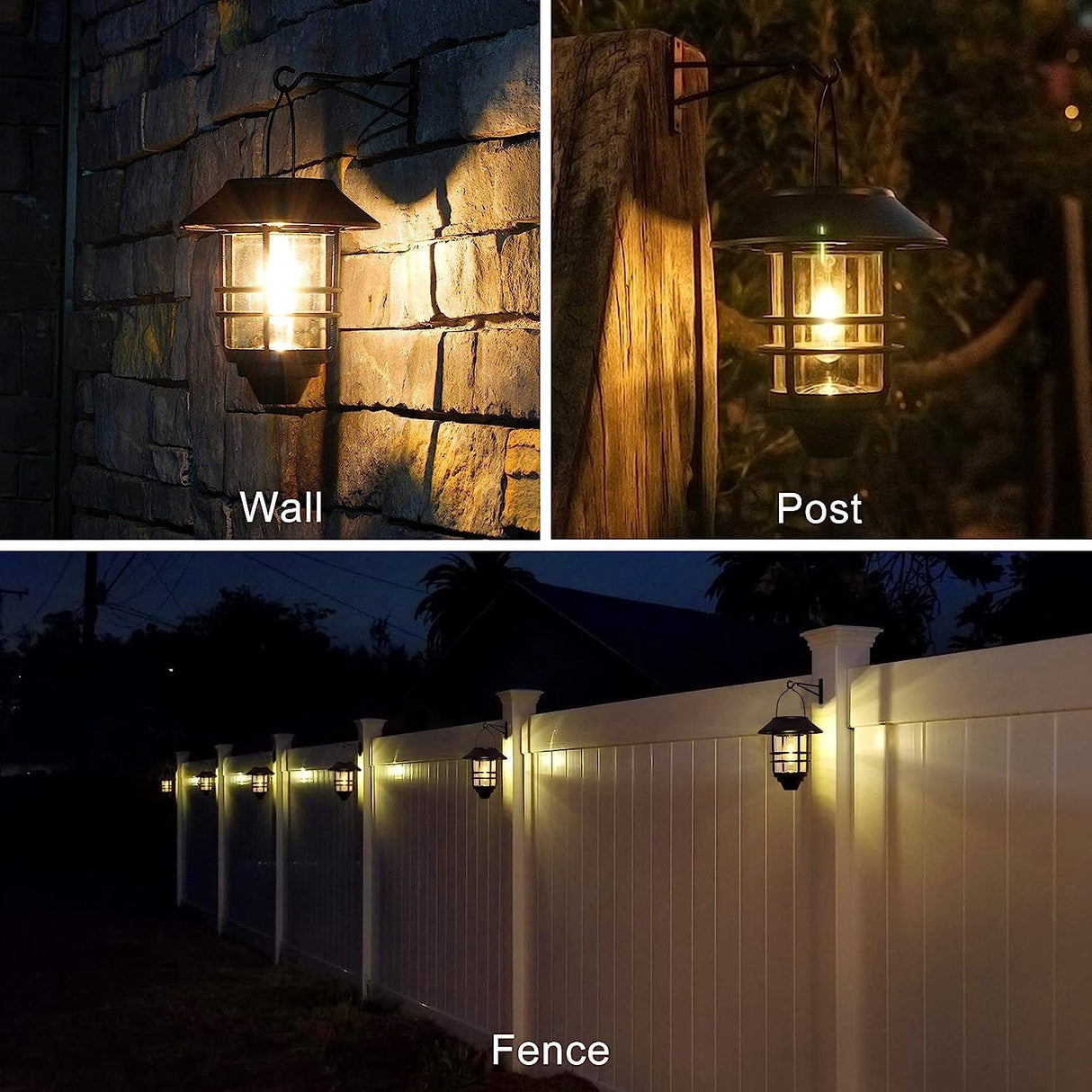 Solar Lantern Outdoor Lights, Hanging Wireless Waterproof,2 Pack