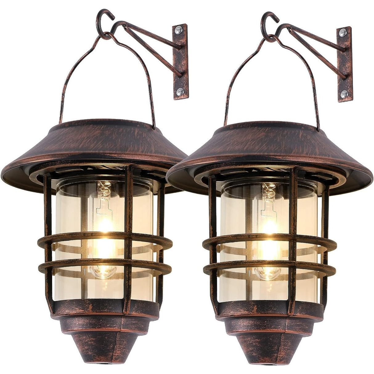 Solar Lantern Outdoor Lights, Hanging Wireless Waterproof,2 Pack