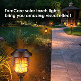 Solar Lights Metal Flickering Flame Solar Torches Lights Waterproof Outdoor Heavy Duty Lighting Solar Pathway Lights,4 Pack