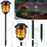 Solar Lights Metal Flickering Flame Solar Torches Lights Waterproof Outdoor Heavy Duty Lighting Solar Pathway Lights,4 Pack