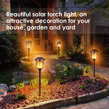 Solar Lights Metal Flickering Flame Solar Torches Lights Waterproof Outdoor Heavy Duty Lighting Solar Pathway Lights,4 Pack