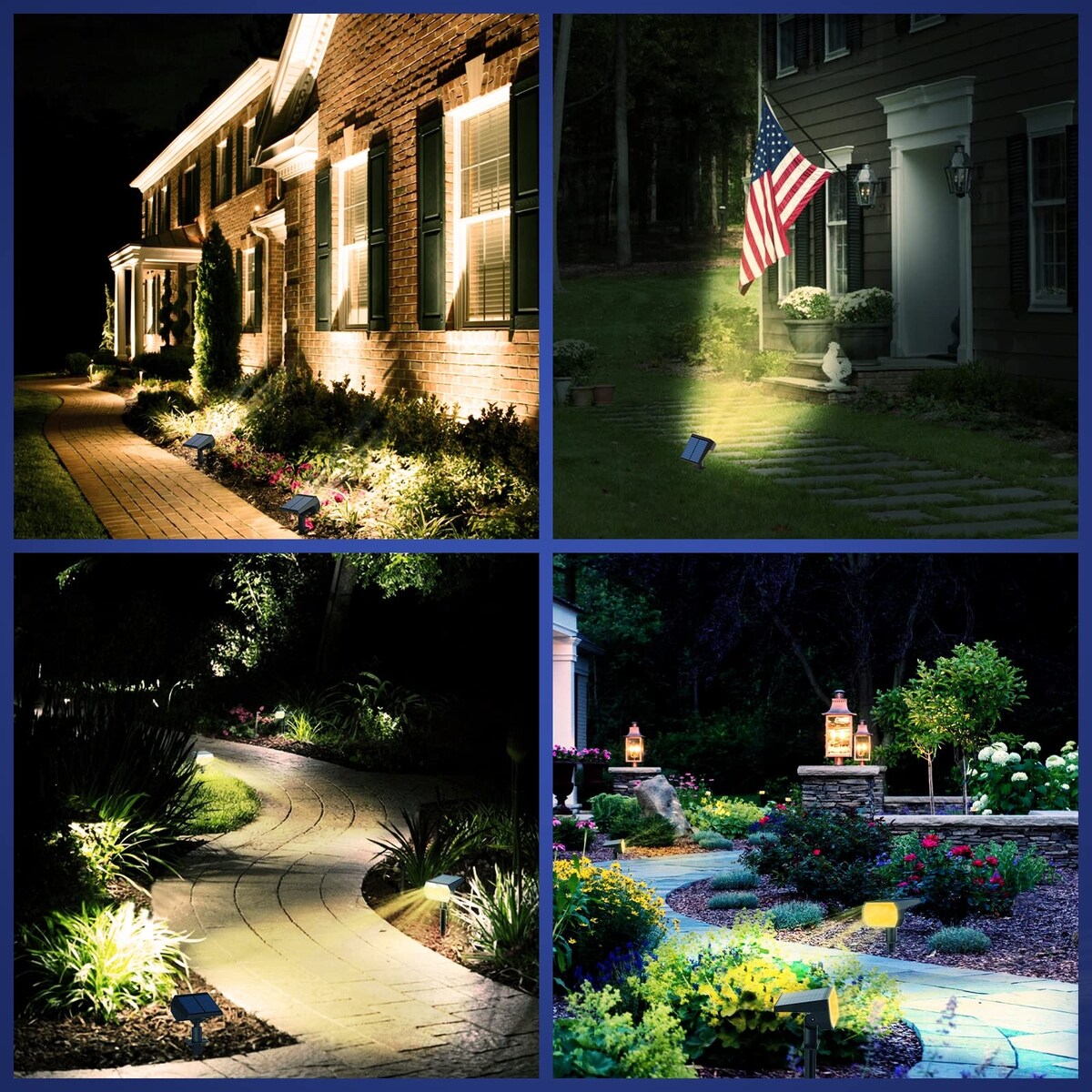 Solar Lights Outdoor Waterproof IP68, 56 LED 3 Lighting Modes Solar Powered Garden Yard Spot Solar Lights- 6 Pack