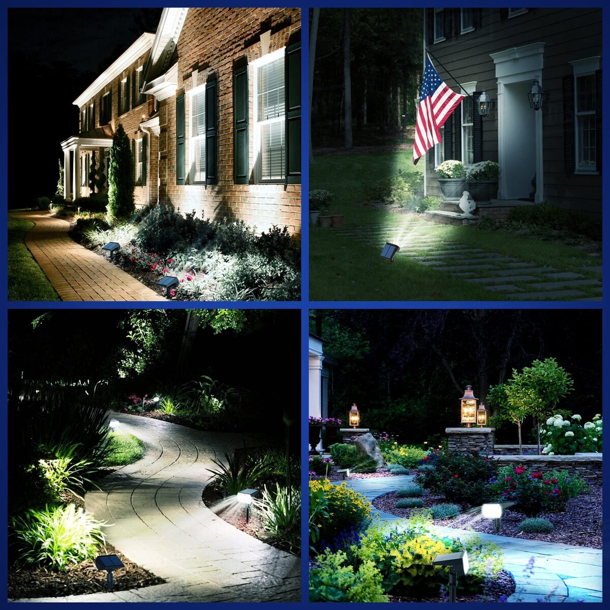 Solar Lights Outdoor Waterproof IP68, 56 LED 3 Lighting Modes Solar Powered Garden Yard Spot Solar Lights- 6 Pack
