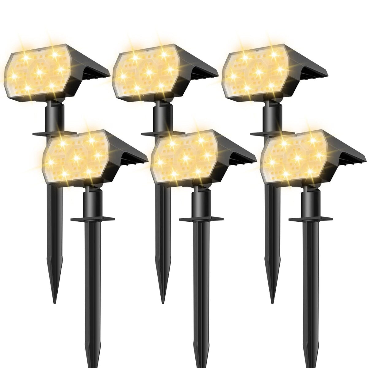 Solar Lights Outdoor Waterproof IP68, 56 LED 3 Lighting Modes Solar Powered Garden Yard Spot Solar Lights- 6 Pack