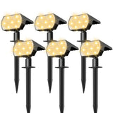 Solar Lights Outdoor Waterproof IP68, 56 LED 3 Lighting Modes Solar Powered Garden Yard Spot Solar Lights- 6 Pack