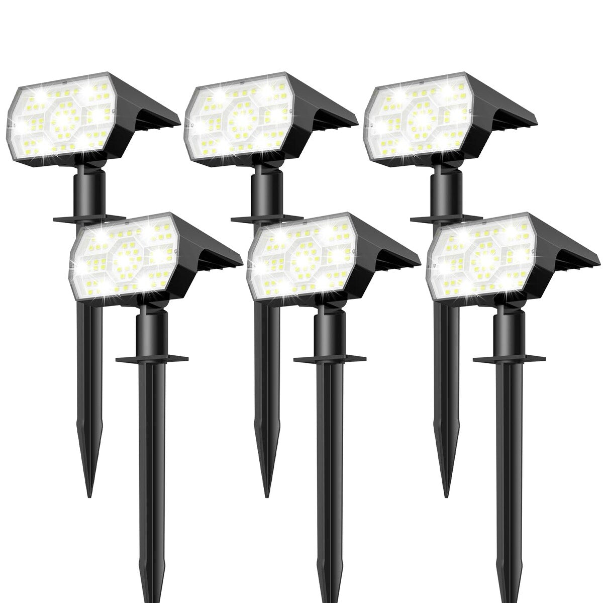 Solar Lights Outdoor Waterproof IP68, 56 LED 3 Lighting Modes Solar Powered Garden Yard Spot Solar Lights- 6 Pack
