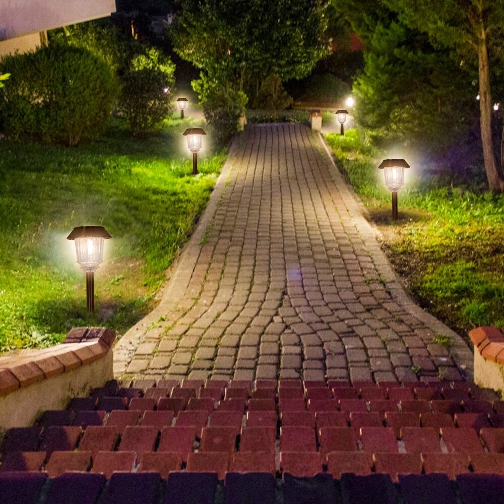 Solar Lights Outside Waterproof - 4 Pack Auto On/Off 10-40 LM Dimmable Outdoor Solar Light Yard Garden Pathway Driveway Walkway