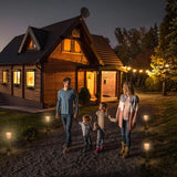 Solar Lights Outside Waterproof - 4 Pack Auto On/Off 10-40 LM Dimmable Outdoor Solar Light Yard Garden Pathway Driveway Walkway