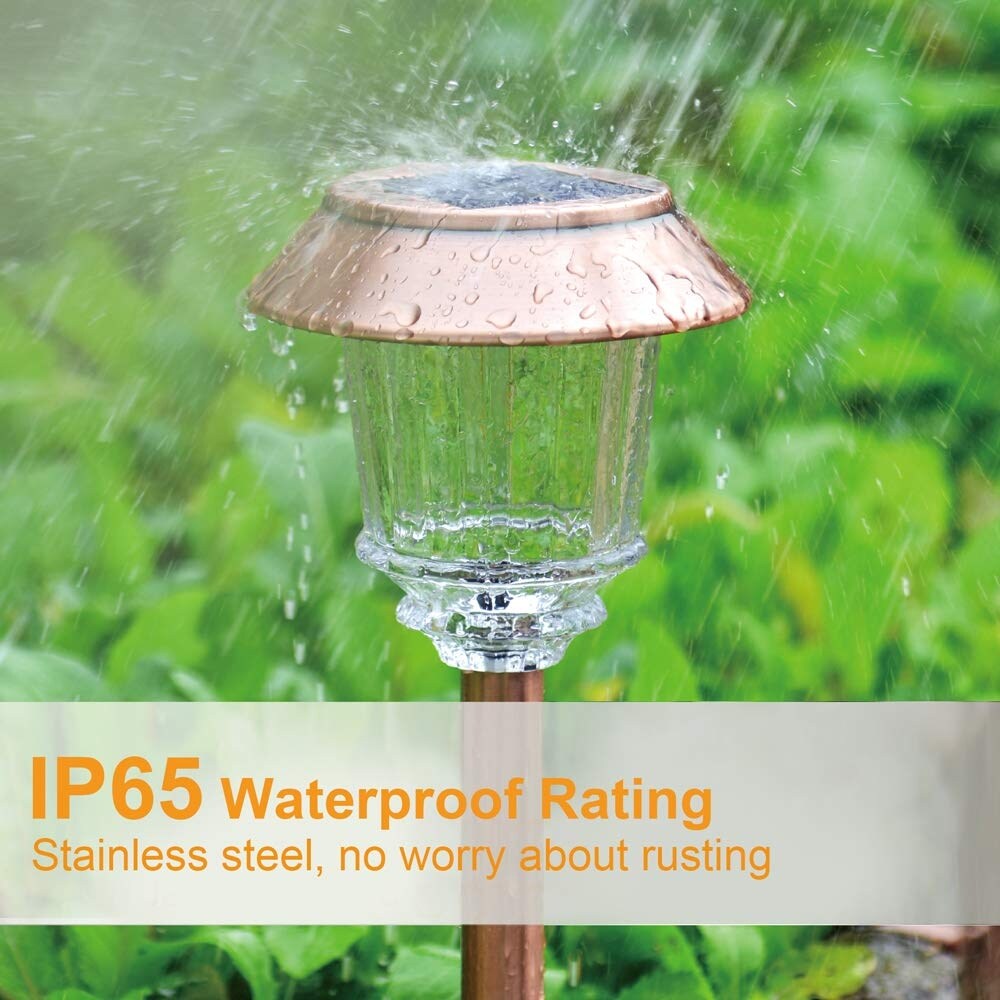 Solar Lights Outside Waterproof - 4 Pack Auto On/Off 10-40 LM Dimmable Outdoor Solar Light Yard Garden Pathway Driveway Walkway