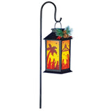 Solar Nativity Scene Outdoor Lantern with Shepherd's Hook - Orange - 7 x 35 x 5.5
