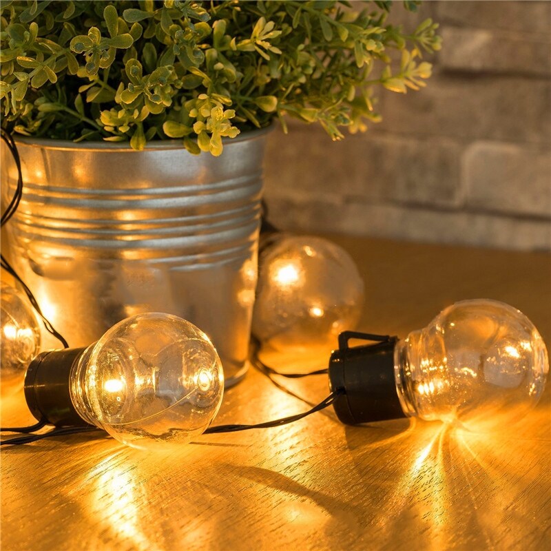 Solar Outdoor 10LED Bulbs Globe String Lights for Garden