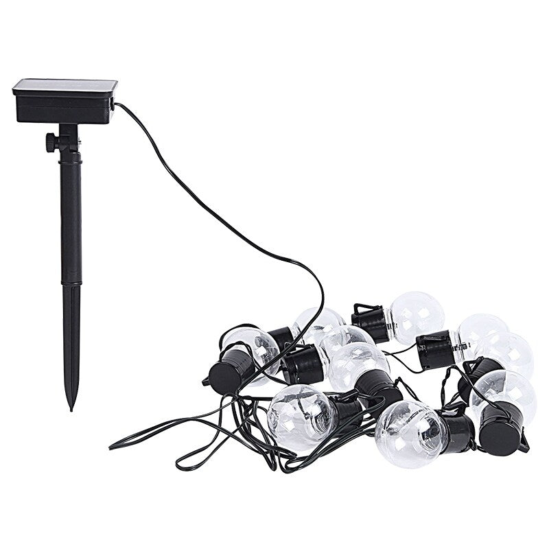 Solar Outdoor 10LED Bulbs Globe String Lights for Garden