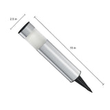 Solar Path Bollard Lights, Set of 6- 15” Stainless Steel Outdoor Stake Lighting by Pure Garden (Silver)