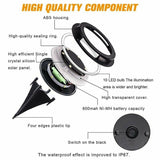 Solar Powered Disc 8 LED Ground Lights w/ 7 COLOR Changing Side Accent 4 pack - Small
