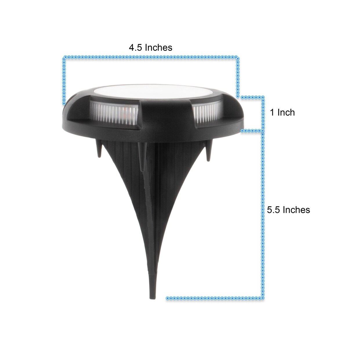 Solar Powered Disc 8 LED Ground Lights w/ 7 COLOR Changing Side Accent 4 pack - Small